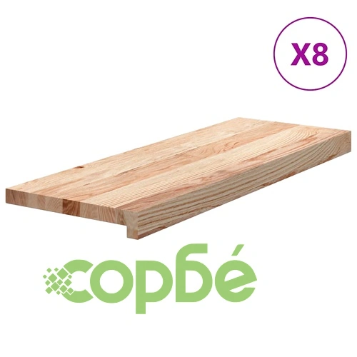 Стълбищни стъпала, 8 бр, 70x25x2 см, необработен масивен дъб ➤ топ цена ➤ sorbe.bg