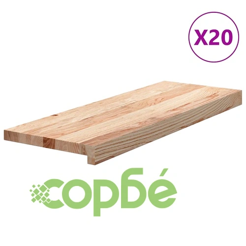 Стълбищни стъпала, 20 бр, 70x30x2 см, необработен масивен дъб ➤ топ цена ➤ sorbe.bg