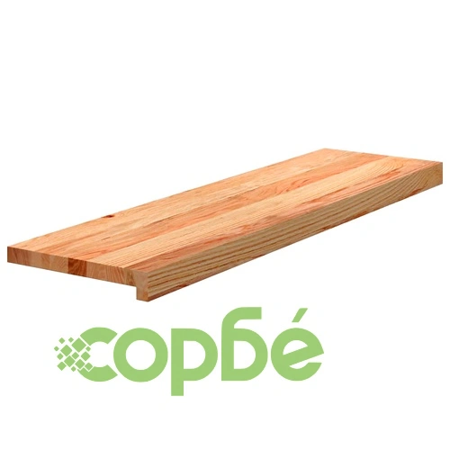 Стълбищни стъпала, 4 бр, светлокафяви, 90x30x2 см, дъб масив ➤ топ цена ➤ sorbe.bg