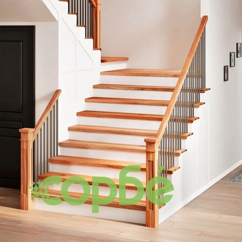 Стълбищни стъпала, 16 бр, светлокафяви, 120x25x2 см, дъб масив ➤ топ цена ➤ sorbe.bg