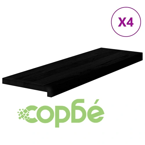 Стълбищни стъпала, 4 бр, тъмнокафяви, 80x25x2 см, дъб масив ➤ топ цена ➤ sorbe.bg