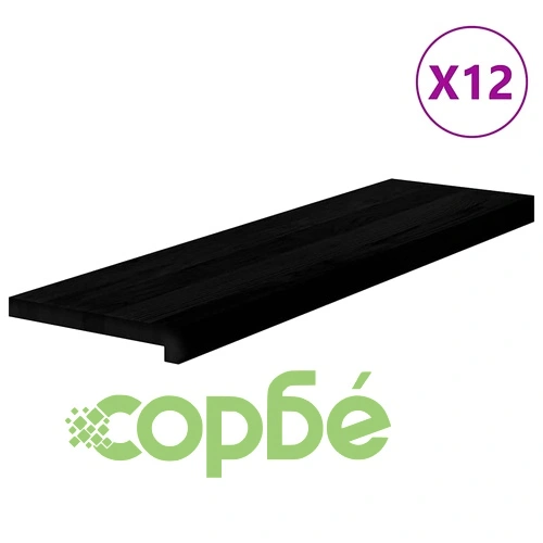 Стълбищни стъпала, 12 бр, тъмнокафяви, 90x25x2 см, дъб масив ➤ топ цена ➤ sorbe.bg