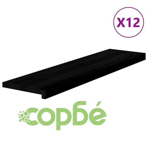 Стълбищни стъпала, 12 бр, тъмнокафяви, 100x30x2 см, дъб масив ➤ топ цена ➤ sorbe.bg