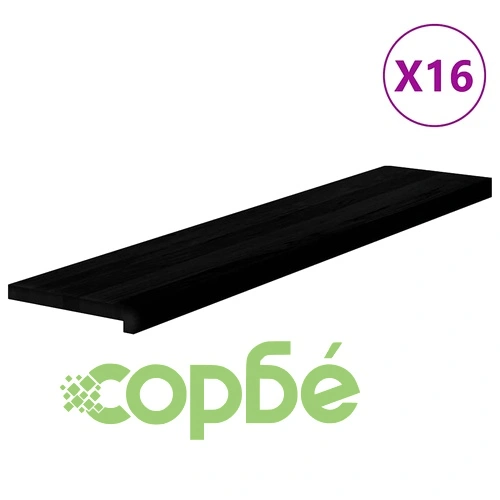 Стълбищни стъпала, 16 бр, тъмнокафяви, 120x30x2 см, дъб масив ➤ топ цена ➤ sorbe.bg