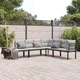 Градински пейки с възглавници 4 бр черен прахово боядисан метал