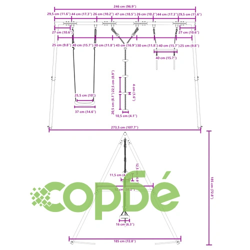 Външен комплект люлка със седалка люлка, трапец и стълба ➤ топ цена ➤ sorbe.bg
