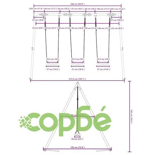 Външен комплект люлка с 3 люлки ➤ топ цена ➤ sorbe.bg