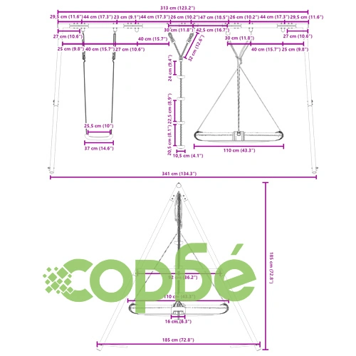 Външен комплект с люлка седалка, люлка с дискове и кръгла люлка ➤ топ цена ➤ sorbe.bg