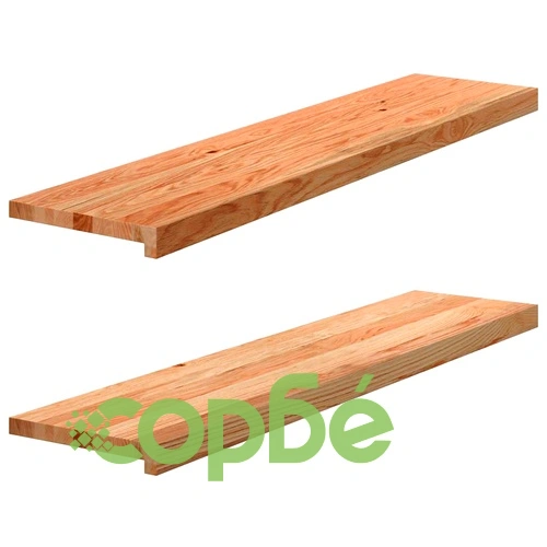 Стълбищни стъпала, 2 бр, светлокафяви, 110x25x2 см, дъб масив ➤ топ цена ➤ sorbe.bg