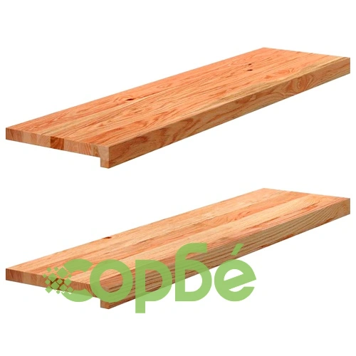 Стълбищни стъпала, 2 бр, светлокафяви, 100x30x2 см, дъб масив ➤ топ цена ➤ sorbe.bg