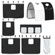 Двуетажно легло със завеси, бяло и черно, 90x190 см, бор масив