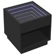 Нощна масичка с Infinity LED черна 50x50x50 см