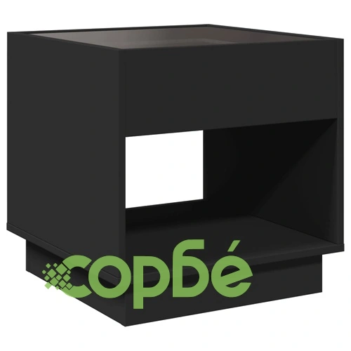 Нощна масичка с Infinity LED черна 50x50x50 см ➤ топ цена ➤ sorbe.bg