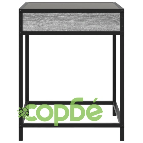 Нощна масичка с Infinity LED, сив сонома, 40x40x51 см ➤ топ цена ➤ sorbe.bg