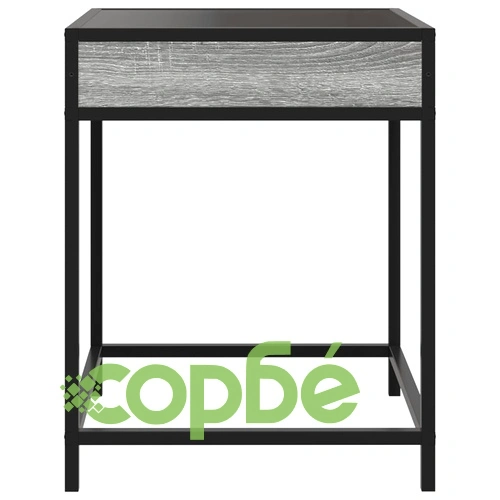 Нощна масичка с Infinity LED, сив сонома, 40x40x51 см ➤ топ цена ➤ sorbe.bg