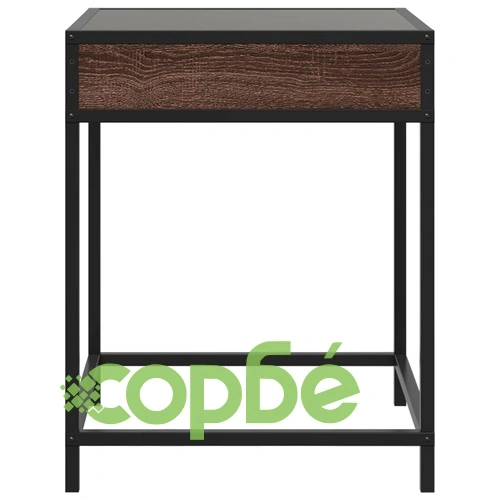 Нощна масичка с Infinity LED, кафяв дъб, 40x40x51 см ➤ топ цена ➤ sorbe.bg