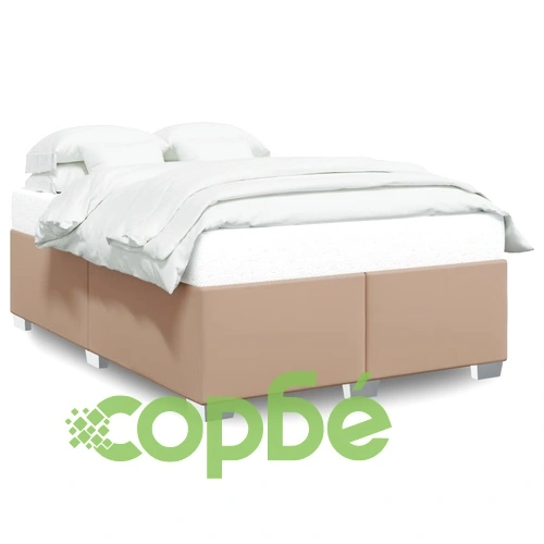 Рамка за легло, капучино, 140x190 см, изкуствена кожа ➤ топ цена ➤ sorbe.bg