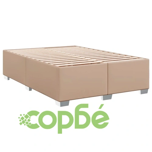 Рамка за легло, капучино, 140x190 см, изкуствена кожа ➤ топ цена ➤ sorbe.bg