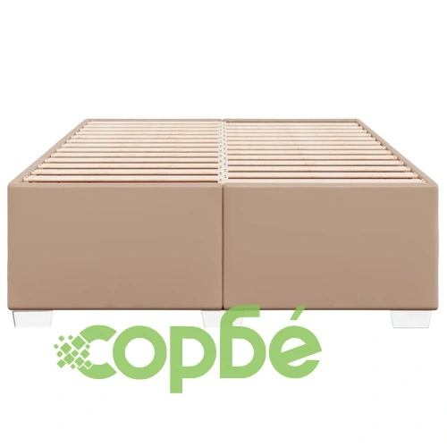 Рамка за легло, капучино, 140x190 см, изкуствена кожа ➤ топ цена ➤ sorbe.bg