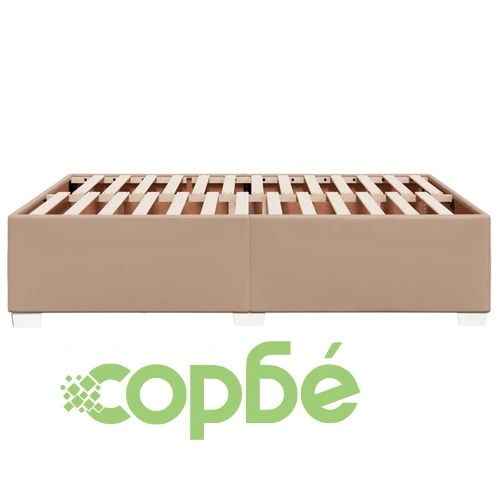 Рамка за легло, капучино, 140x190 см, изкуствена кожа ➤ топ цена ➤ sorbe.bg