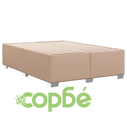 Рамка за легло, капучино, 140x190 см, изкуствена кожа ➤ топ цена ➤ sorbe.bg