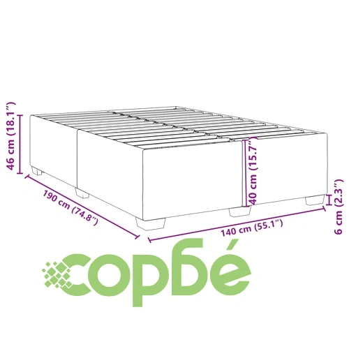 Рамка за легло, капучино, 140x190 см, изкуствена кожа ➤ топ цена ➤ sorbe.bg