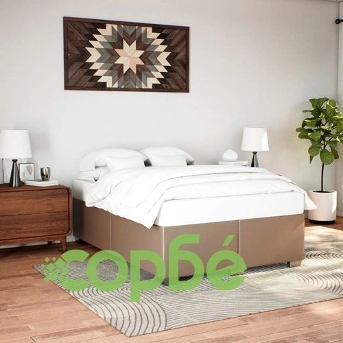 Рамка за легло, капучино, 140x190 см, изкуствена кожа ➤ топ цена ➤ sorbe.bg