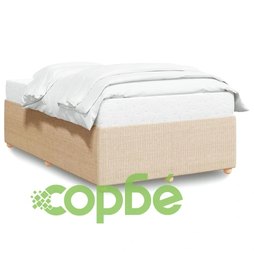 Рамка за легло без матрак, кремави, 120x190 см, плат ➤ топ цена ➤ sorbe.bg