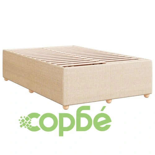 Рамка за легло без матрак, кремави, 120x190 см, плат ➤ топ цена ➤ sorbe.bg