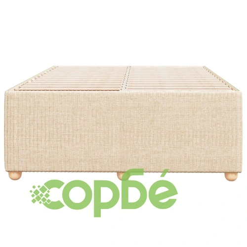 Рамка за легло без матрак, кремави, 120x190 см, плат ➤ топ цена ➤ sorbe.bg