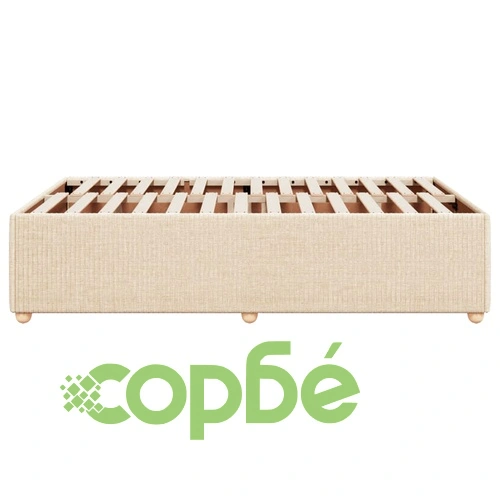 Рамка за легло без матрак, кремави, 120x190 см, плат ➤ топ цена ➤ sorbe.bg