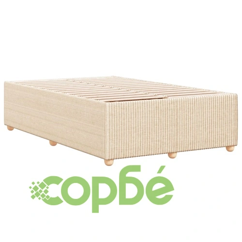 Рамка за легло без матрак, кремави, 120x190 см, плат ➤ топ цена ➤ sorbe.bg