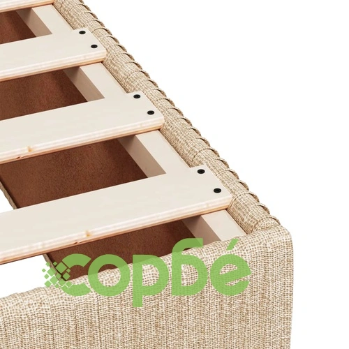 Рамка за легло без матрак, кремави, 120x190 см, плат ➤ топ цена ➤ sorbe.bg