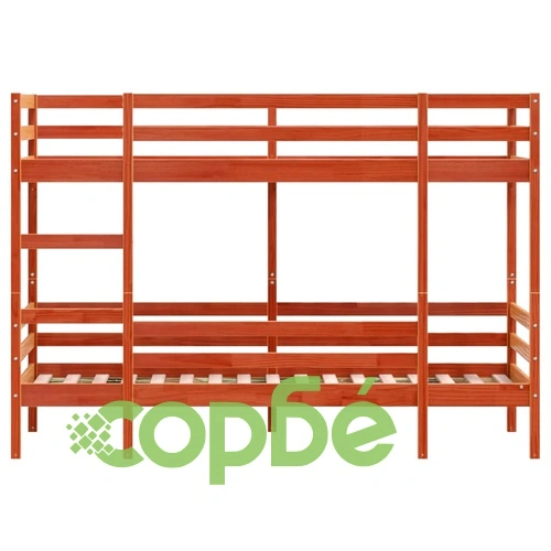 Двуетажно легло, восъчнокафяво, 80x200 см, борово дърво масив ➤ топ цена ➤ sorbe.bg