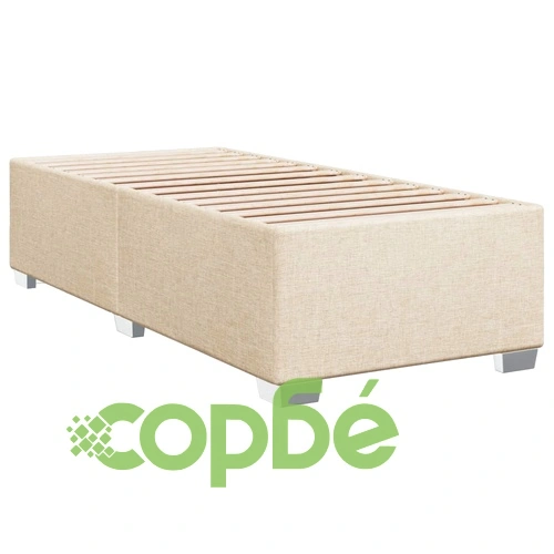 Боксспринг легло с матрак, кремаво, 100x200 см, плат ➤ топ цена ➤ sorbe.bg