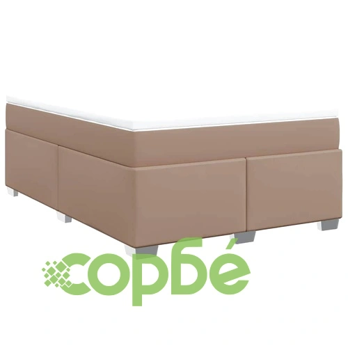 Боксспринг легло с матрак, капучино, 140x190 см изкуствена кожа ➤ топ цена ➤ sorbe.bg