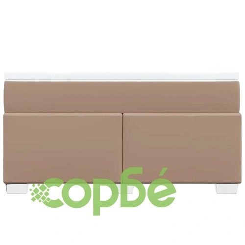 Боксспринг легло с матрак, капучино, 140x190 см изкуствена кожа ➤ топ цена ➤ sorbe.bg