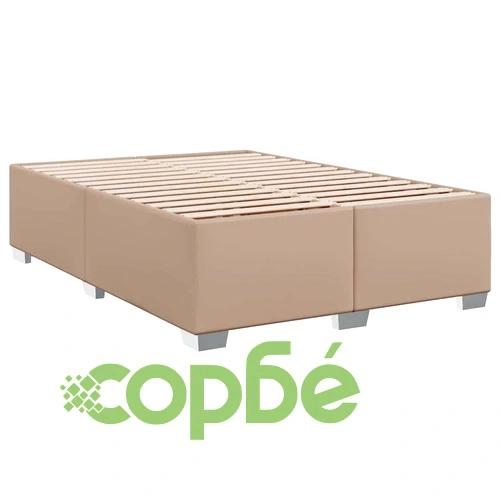 Боксспринг легло с матрак, капучино, 140x190 см изкуствена кожа ➤ топ цена ➤ sorbe.bg