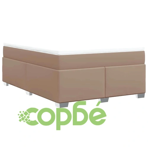 Боксспринг легло с матрак, капучино, 140x190 см изкуствена кожа ➤ топ цена ➤ sorbe.bg