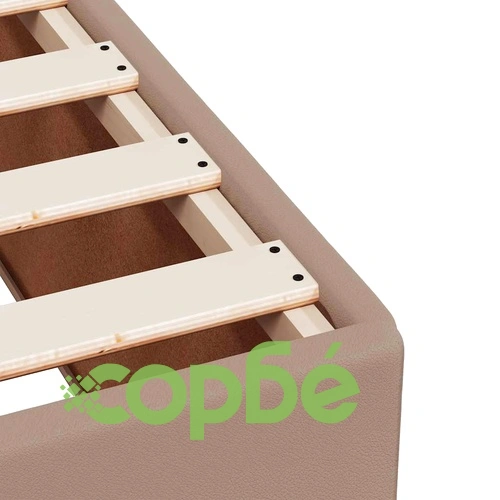 Боксспринг легло с матрак, капучино, 140x190 см изкуствена кожа ➤ топ цена ➤ sorbe.bg