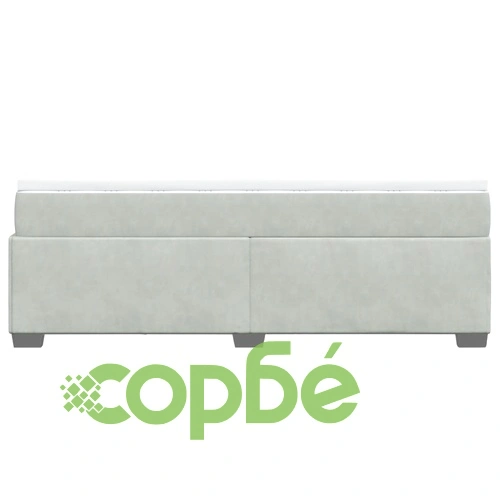 Боксспринг легло с матрак, светлосива, 140x190 см, кадифе ➤ топ цена ➤ sorbe.bg