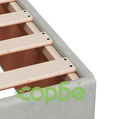 Боксспринг легло с матрак, светлосива, 140x190 см, кадифе ➤ топ цена ➤ sorbe.bg