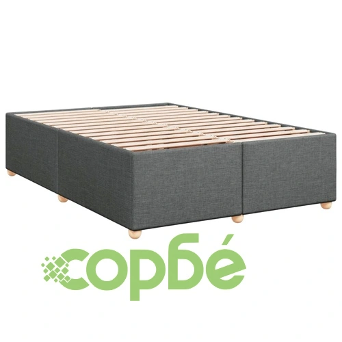 Боксспринг легло с матрак, тъмносиво, 140x190 см плат ➤ топ цена ➤ sorbe.bg