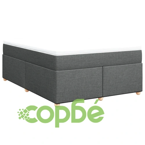 Боксспринг легло с матрак, тъмносиво, 140x190 см плат ➤ топ цена ➤ sorbe.bg