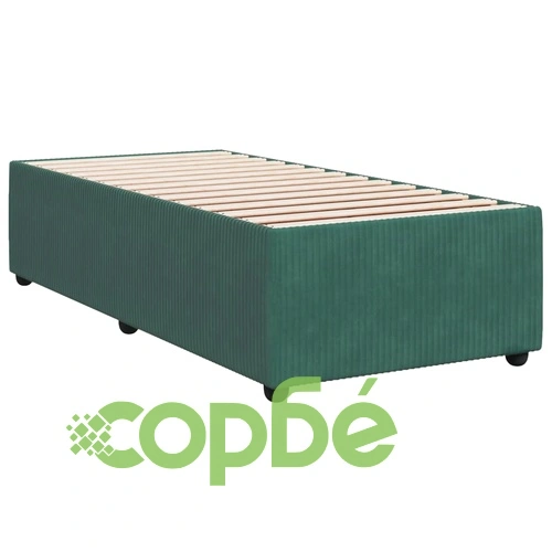 Боксспринг легло с матрак, тъмнозелено, 80x200 см, кадифе ➤ топ цена ➤ sorbe.bg