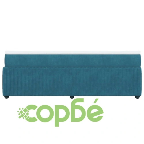 Боксспринг легло с матрак, тъмносиня, 90x190 см, кадифе ➤ топ цена ➤ sorbe.bg