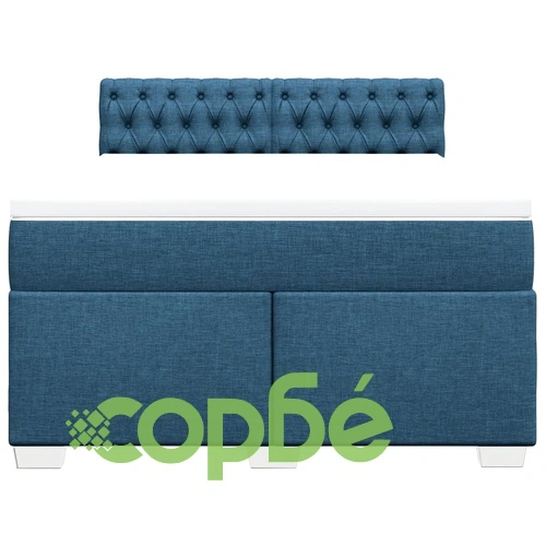 Боксспринг легло с матрак, синьо, 140x190 см, плат ➤ топ цена ➤ sorbe.bg