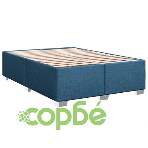 Боксспринг легло с матрак, синьо, 140x190 см, плат ➤ топ цена ➤ sorbe.bg