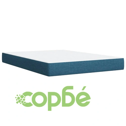 Боксспринг легло с матрак, синьо, 140x190 см, плат ➤ топ цена ➤ sorbe.bg