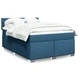 Боксспринг легло с матрак, синьо, 140x190 см, плат